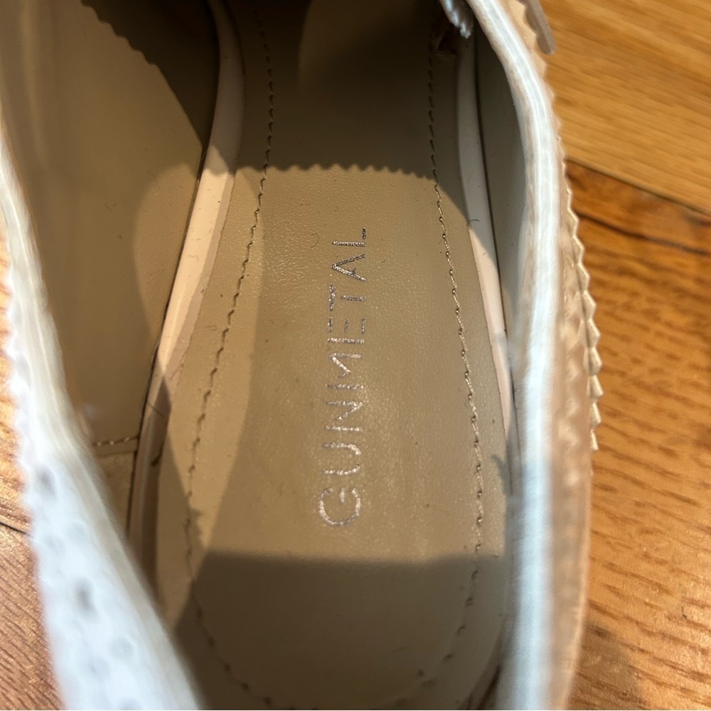 Gunmetal Patent Leather MURUSHKA Wing Tip Oxford Loafer Shoes - Picture 3 of 6